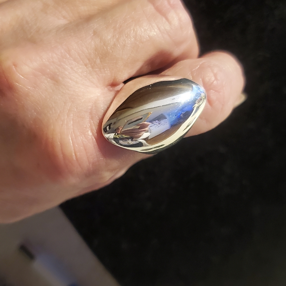 Marsala Sterling Silver Modernist dome ring size 7.5